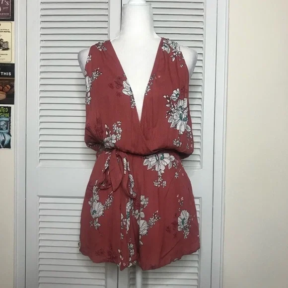 Lulus Renee Rusty Rose Floral Print Halter Romper - Picture 6 of 10
